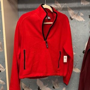 OLD NAVY Reissue Red Half-Zip Pullover with Black Trim Sz S